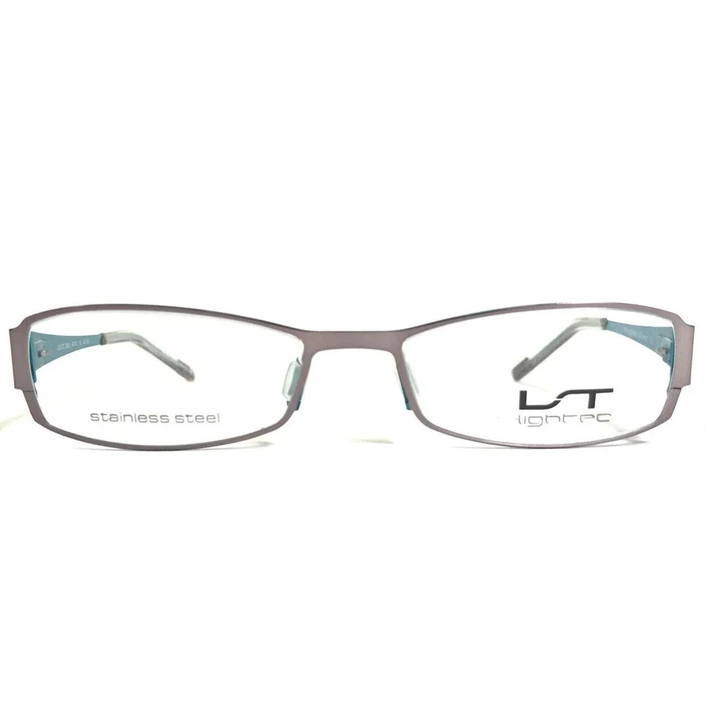 Morel Eyeglasses Frames Lightec 6591L GB 036 Blue Silver Rectangular 49-16-135